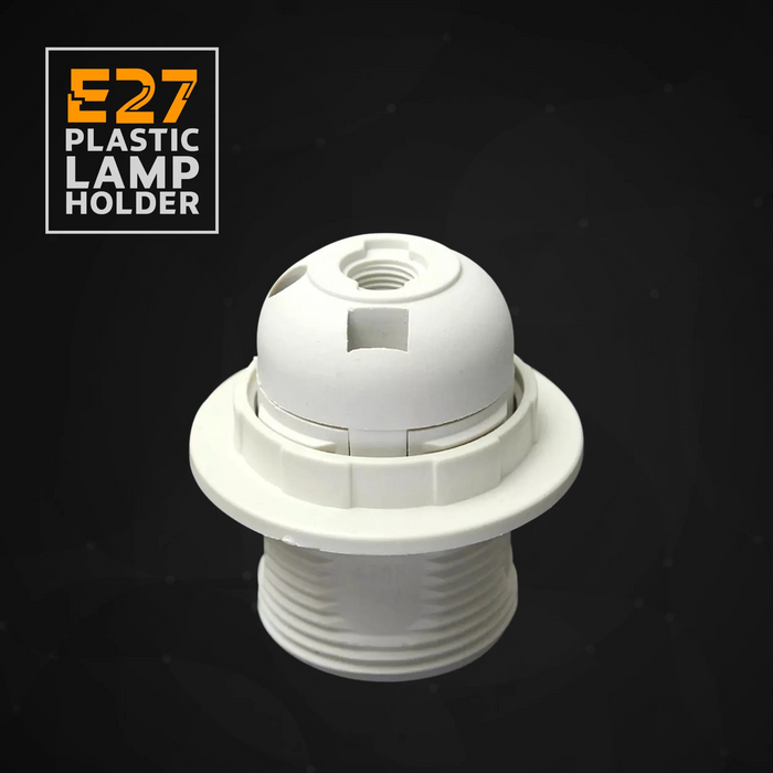 E27 Light Bulb Pendant Socket Holder Edison Screw White Plastic Lamp Holder