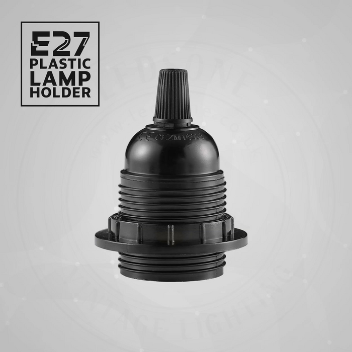5Pack E27 Light Bulb,Pendant  Socket Holder Screw Black Plastic Lamp holder