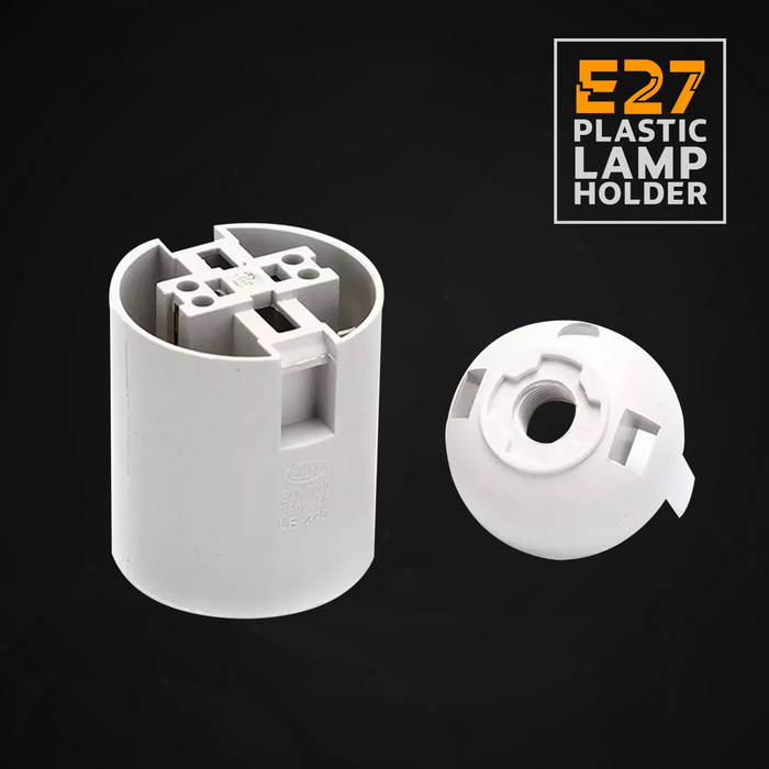 5Pack E27 Light Bulb,Pendant Socket Holder Screw White Plastic Lamp holder