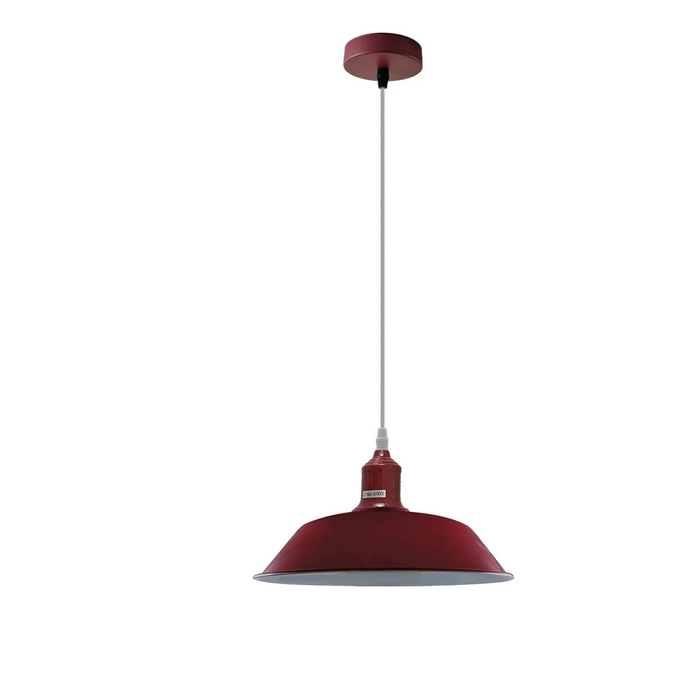 Hanging Burgandy Pendant Ceiling Lamp,Metal Shade Lighting E27 Pendant Light