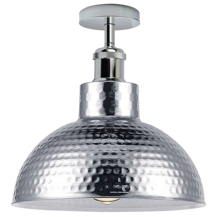 Vintage Flush Mount Metal Chrome Ceiling Light E27 Indoor Light Perfect