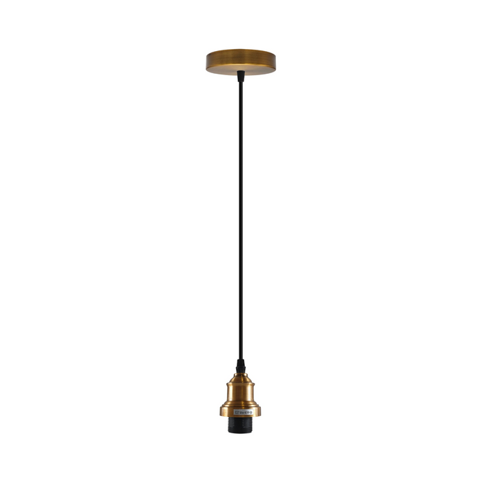 Industrial Yellow Brass Pendant Lighting with 95cm Adjustable Cord E27 Base