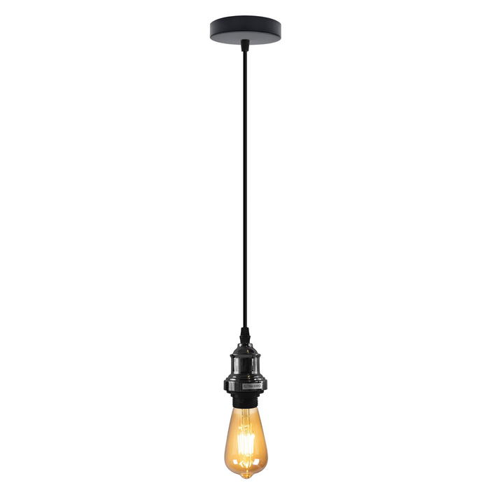 Hanging Black Ceiling Pendant Lighting with 95cm Adjustable Cord E27 Base UK