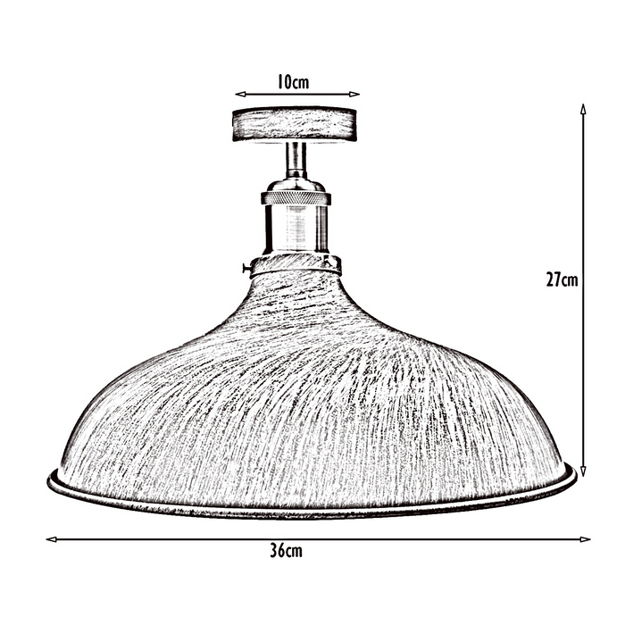Semi Flush Mount Ceiling Light Fitting, Metal Light Shade Pendant Lighting Lamp, For Bars, Restaurants, Kitchen