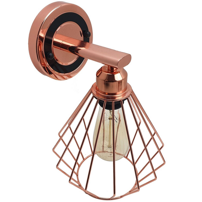 Vintage Retro Industrial Sconce Wall Light Lamp Fitting Rose Gold Fixture