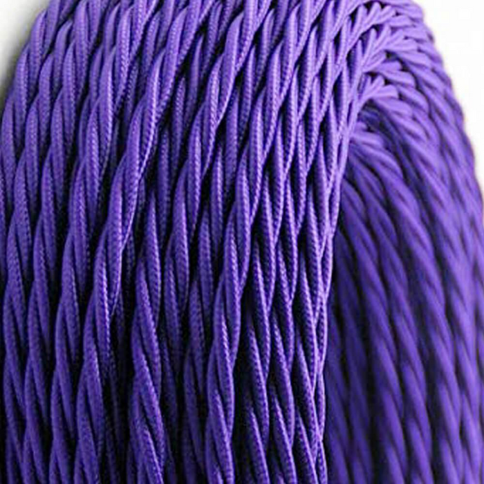 5m Purple 2 Core 8amp Twisted Electric Fabric 0.75mm Cable