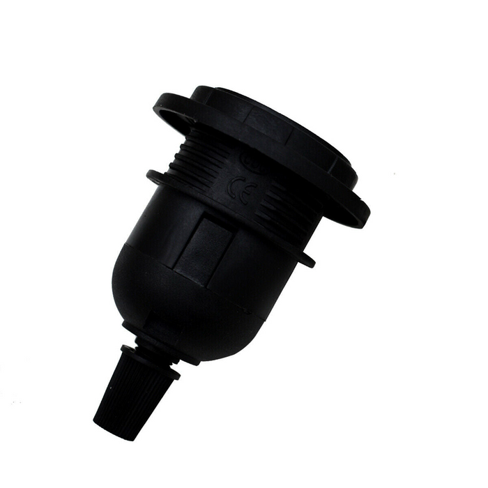 5 pack Edison E27 Black Lamp Pendant Bulb Holder with Shade Ring & Cord Grip