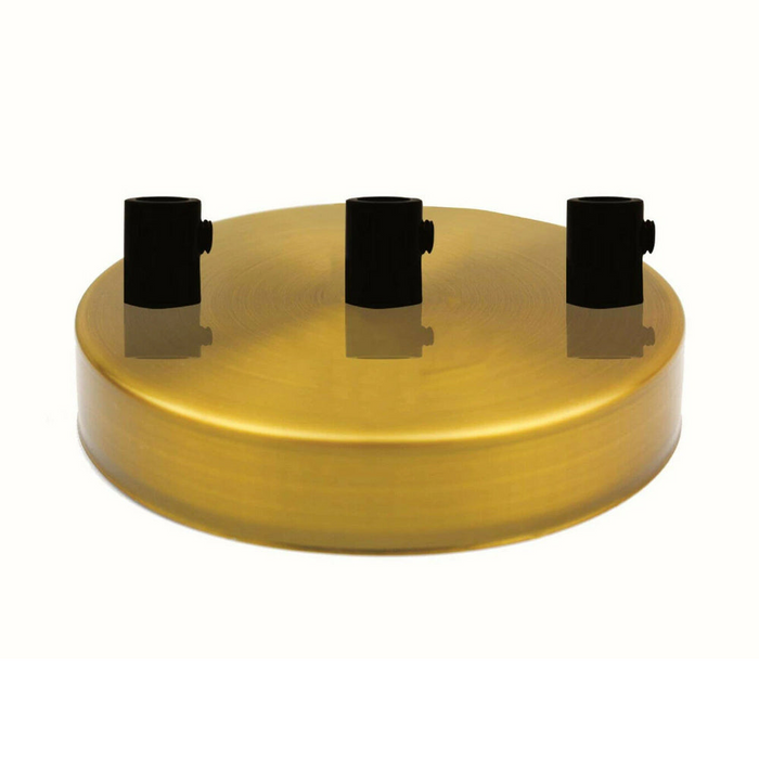 Industrial vintage 3 Outlet Yellow Brass Metal Ceiling Rose 120x25mm
