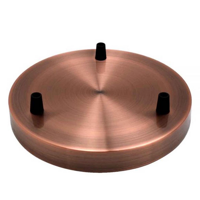 Multi-outlet ceiling rose, 3-way outlet Copper