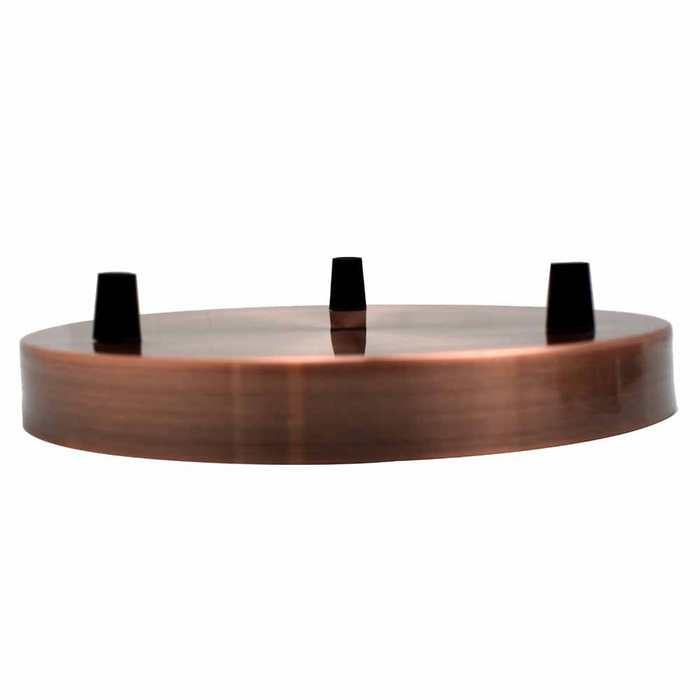 Multi-outlet ceiling rose, 3-way outlet Copper