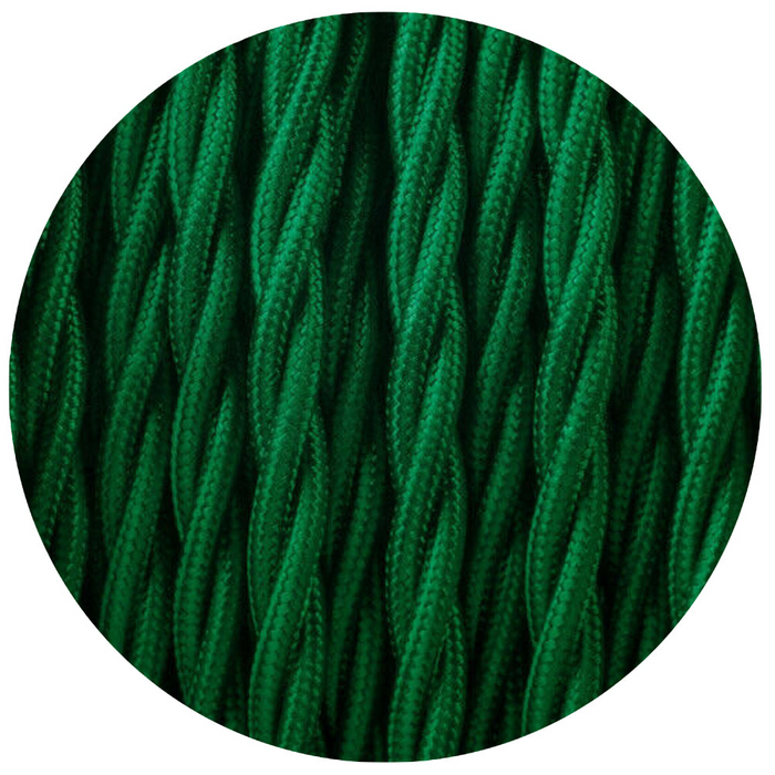 3 Core Twisted Dark Green Vintage Electric fabric Cable Flex 0.75mm