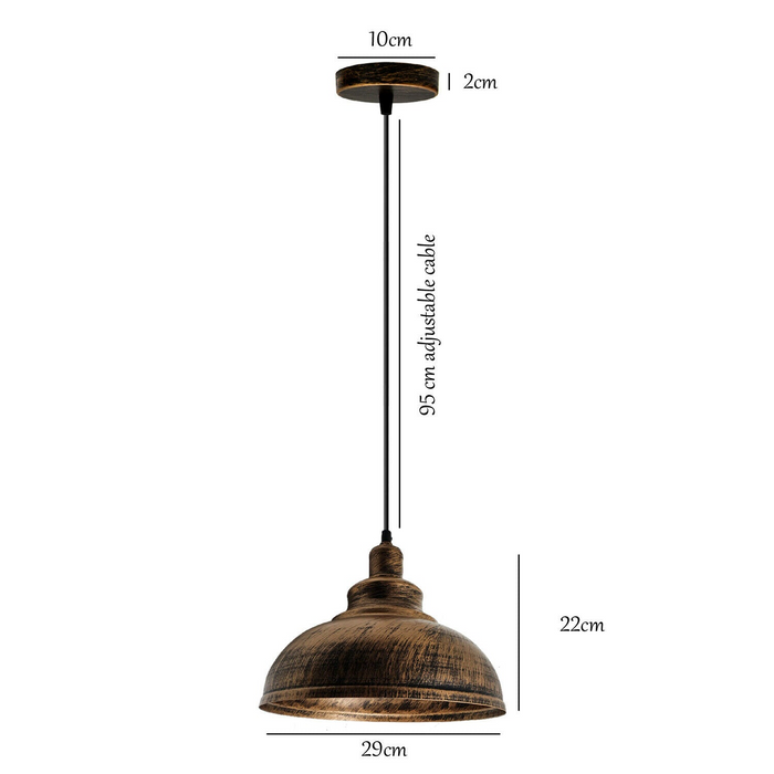 Brushed Copper Loft Industrial Chandelier Ceiling Light Pendant Lamp