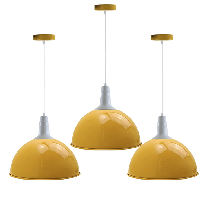 3 Pack Modern Vintage Industrial Retro Loft Metal Ceiling Lamp Shade Pendant Light