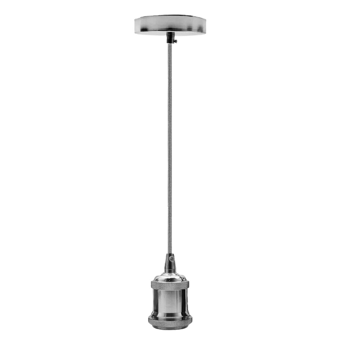 Vintage 1M Ceiling hanging lamp E27 Base Chrome pendant Light Fitting