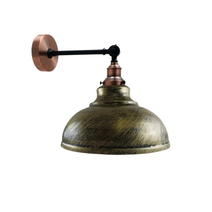 Brushed Brass Metal Curvy Brushed Industrial Wall Mounted Wall Lamp Light