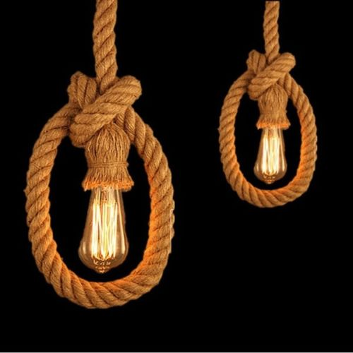 2m Rope Cage Vintage Ceiling Pendant Light Lampshade