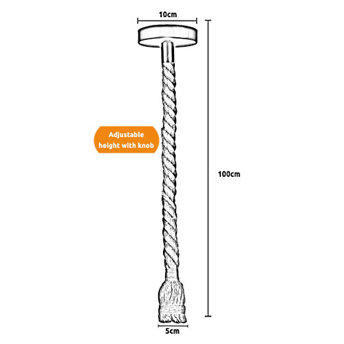 Industrial Vintage Single Head Hemp Rope Chandelier E27 Socket 1m Hanging  Pendant Ceiling Light