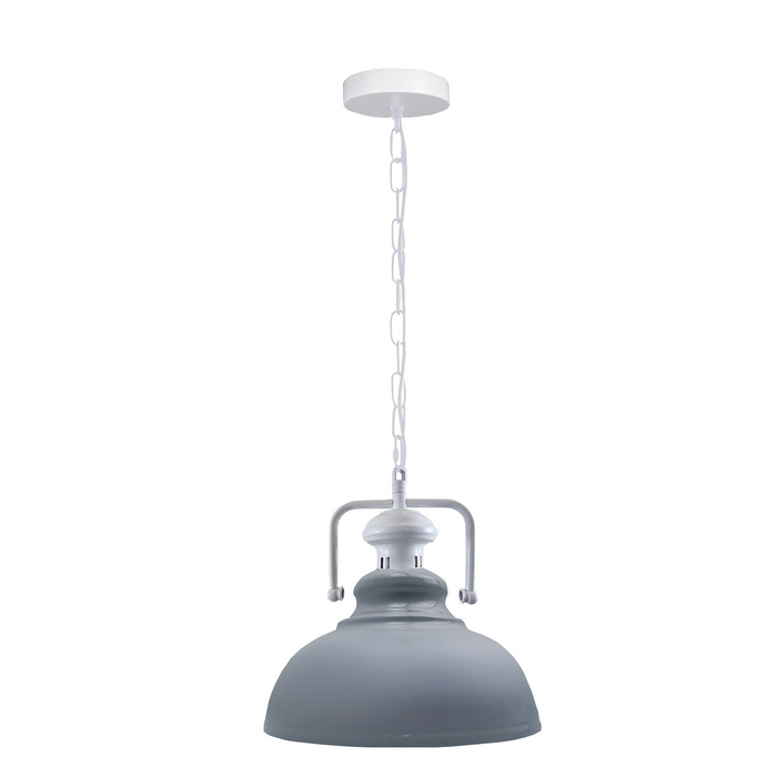 Industrial vintage Retro Indoor Hanging Ceiling Metal Grey Pendant Light E27 UK Holder
