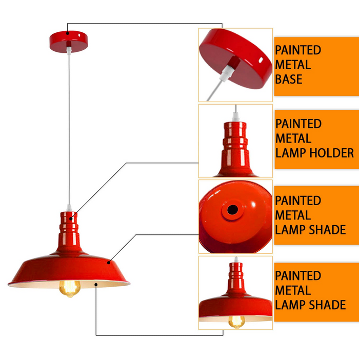 Modern adjustable Hanging bowl Red pendant  Lamp E27 holder