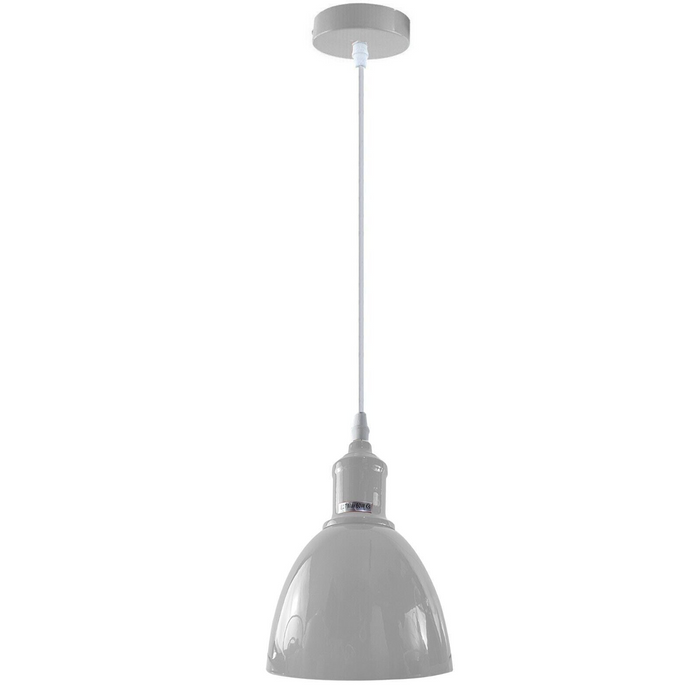 Industrial Vintage Retro adjustable Ceiling White Pendant Light with E27 Uk Holder