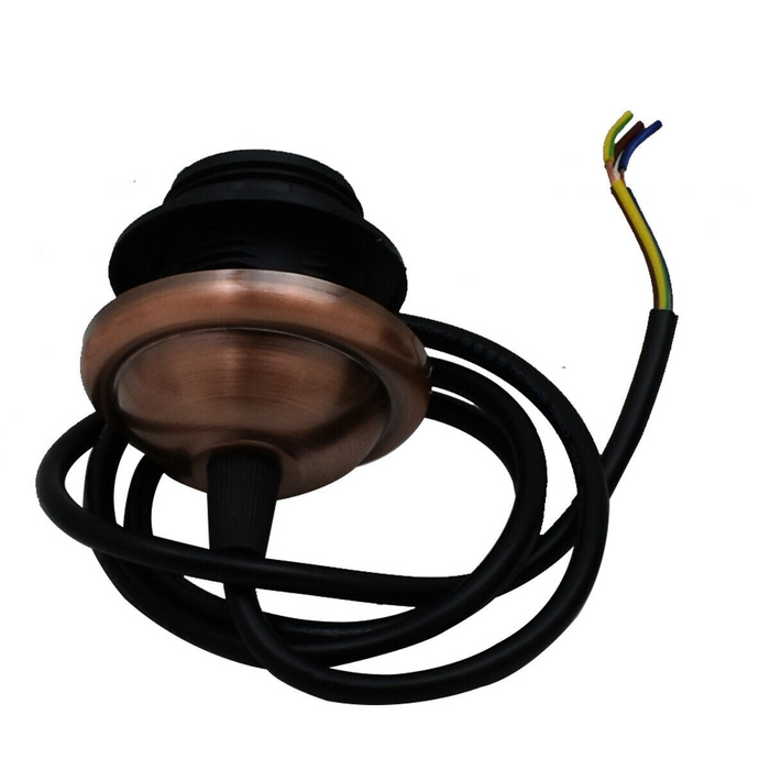 E27 Copper Colour Umbrella Holder PVC 2 Core Round Black Colour 1m Cable Pendant Set