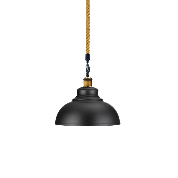 Black Ceiling Industrial Pendant Shade Modern Hemp Hanging Retro Light
