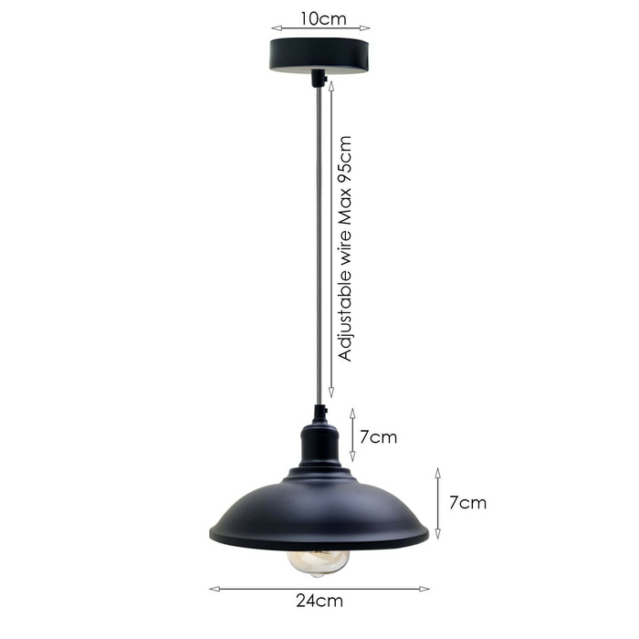 Metal Pendant Light Shade Black Retro Industrial Ceiling Lampshades Lighting Shades