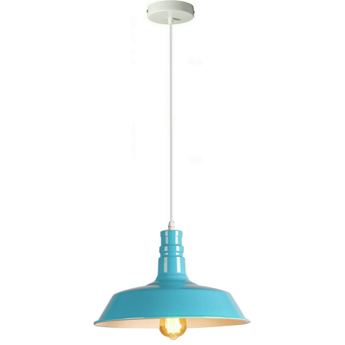 Light Blue Pendant Light Lampshade Ceiling Light Shade With Bulb