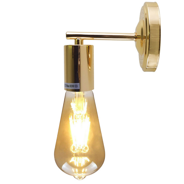 French Gold Industrial Vintage Retro Metallic Sconce Wall Light Lamp Fitting