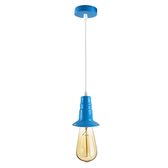 Light Blue Ceiling Light Fitting Industrial Pendant Lamp Bulb Holder