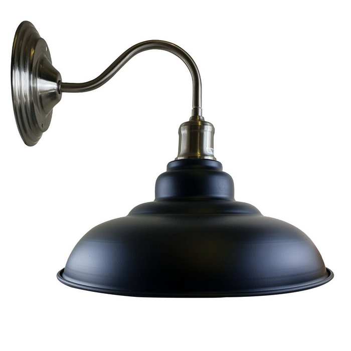 Black colour Modern Industrial Indoor Wall Light Fitting Painted Metal Lounge Lamp