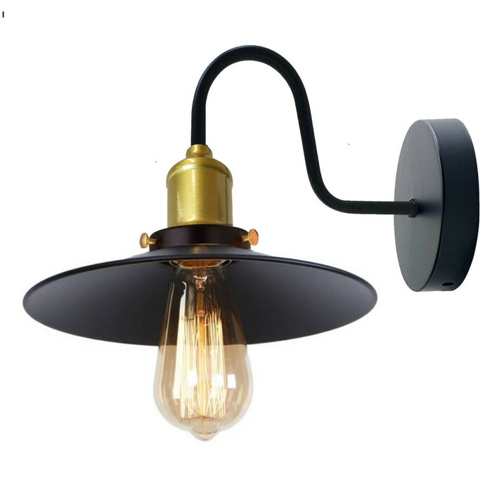 Black Shade With Gold Holder Wall Light Lampshade Modern Industrial Wall Lamp