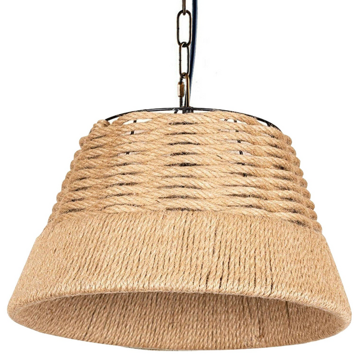 Basket Shape Ceiling Pendant Light Hemp Rope Hanging Light E27 Lamp Shade