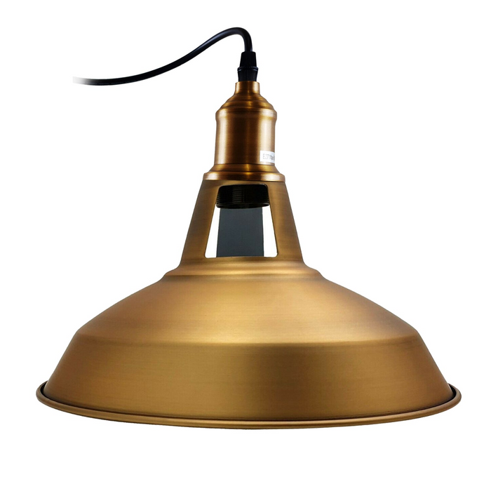 2 x Yellow Brass Metal Ceiling Lamp Shade Pendant Light