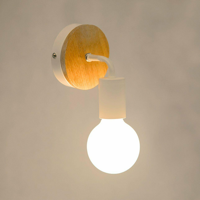 Retro Vintage Industrial Wood Wall Sconce Light Loft Rustic Lamp Light Fixture