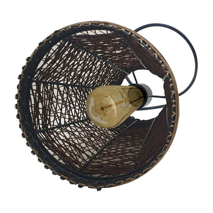 Modern Pendant Light Rattan Wicker Basket Ceiling Pendant Light Kit