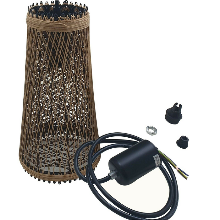 Modern Pendant Light Rattan Wicker Basket Ceiling Pendant Light Kit
