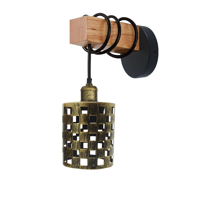 Vintage Industrial Retro Matel Wood Wall Lights Sconce Lamp Kit