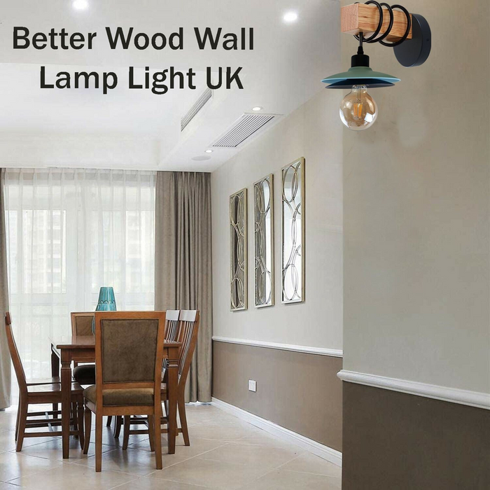 Wall Sconces Lighting Vintage Industrial Wood Indoor Wall Light Metal Double Shade Wall Lamp