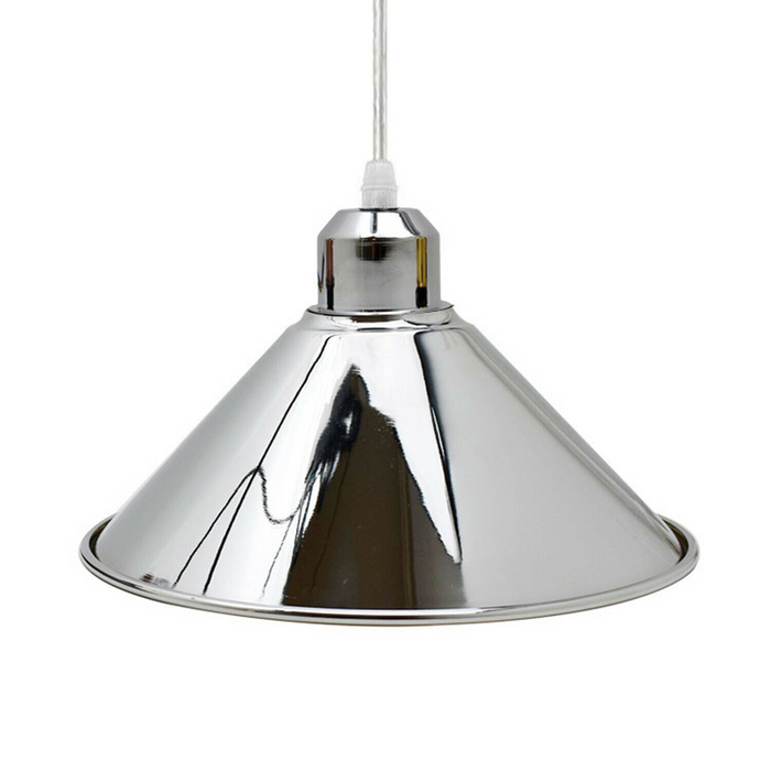 Modern Industrial Chrome 3 Way Ceiling Pendant Light Metal Cone Shape Shade Indoor Hanging Lighting For Bedroom, Dining Room, Living Room