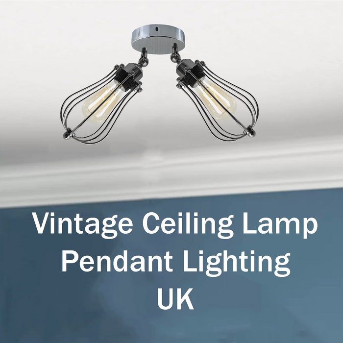 Modern Vintage Industrial Retro Loft Ceiling Lamp Shade Pendant Light UK