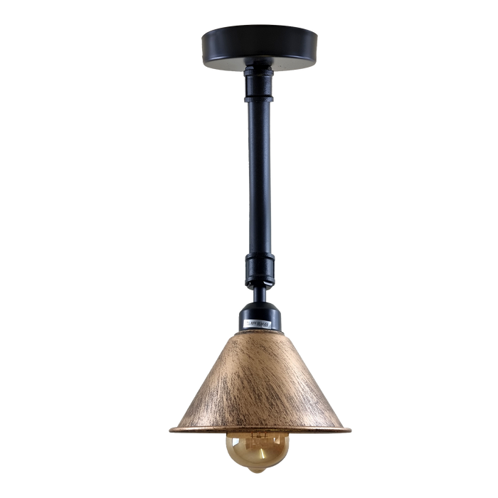 Brushed Copper Metal Lampshade Industrial Retro Lighting Ceiling Light