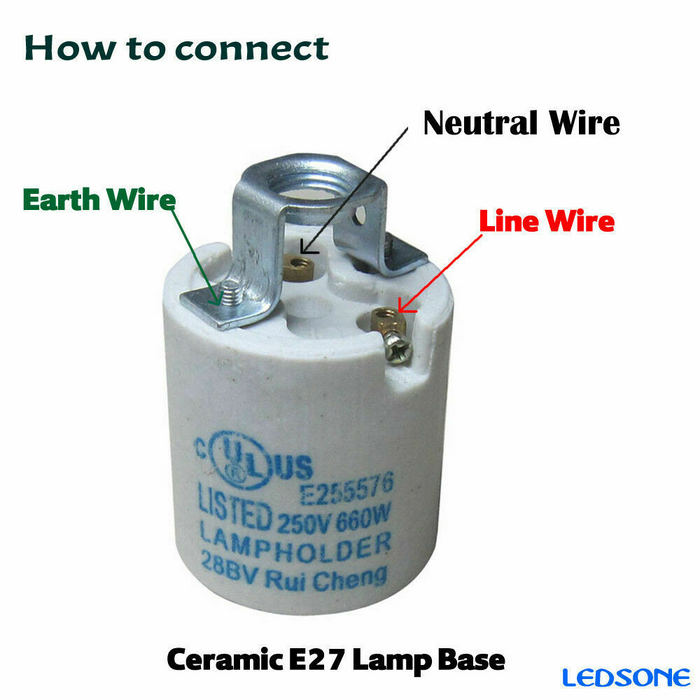 Retro E27 Bulb Socket Lamp Holder Edison Bulb IP20 Hard wired Screw