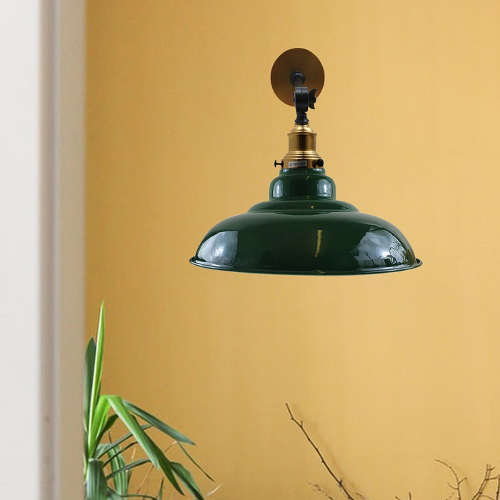 Green Shade With Adjustable Curvy Swing Arm Wall Light Fixture Loft Style Industrial Wall Sconce
