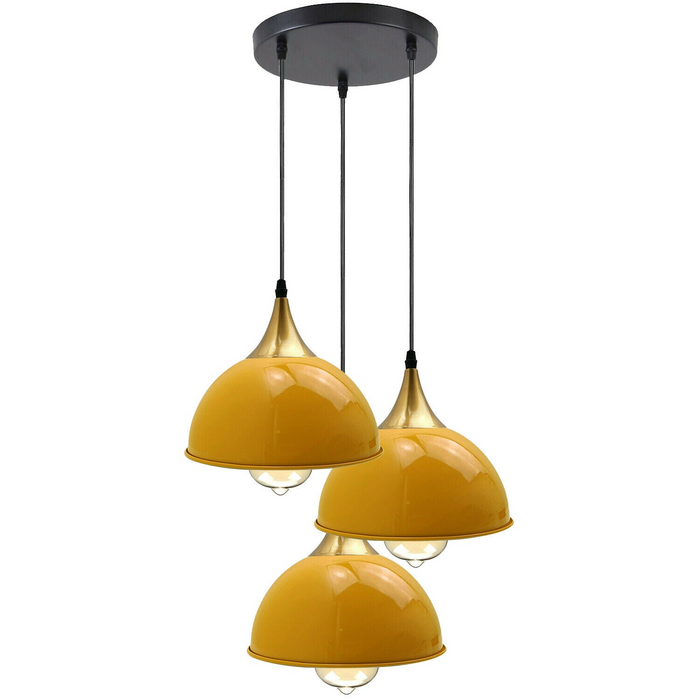 Yellow 3 Way Vintage Industrial Metal Lampshade Modern Hanging Retro Ceiling Pendant Lights