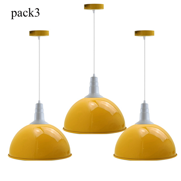 3 Pack Modern Vintage Industrial Retro Loft Metal Ceiling Lamp Shade Pendant Light