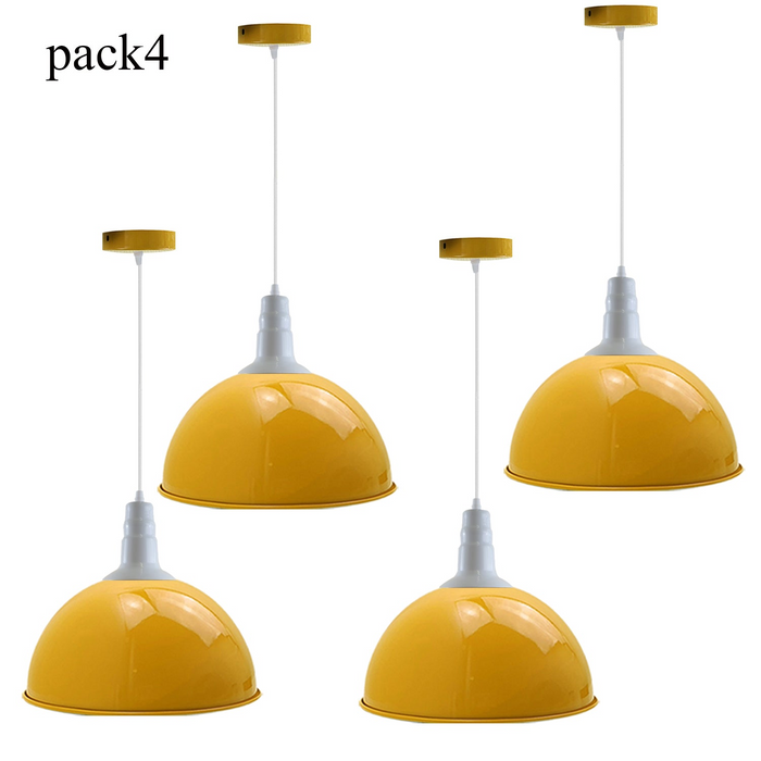4 Pack Modern Vintage Industrial Retro Loft Metal Ceiling Lamp Shade Pendant Light