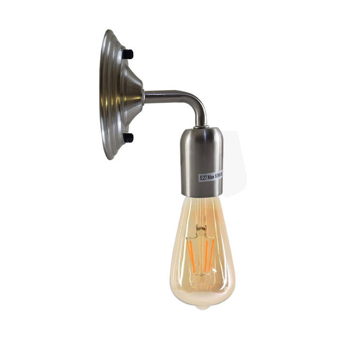 Industrial Vintage Retro Polished Sconce Satin Nickel Wall Light Lamp