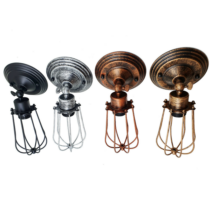 Industrial Wall Light | Ana | Metal Cage Design | Various Colours