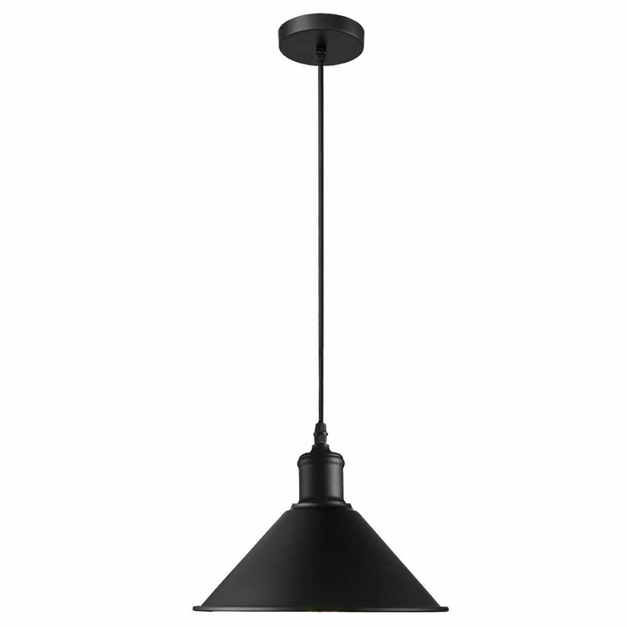 Vintage Pendant Light | Xio | Metal Cone | 1 Way | Black Cone